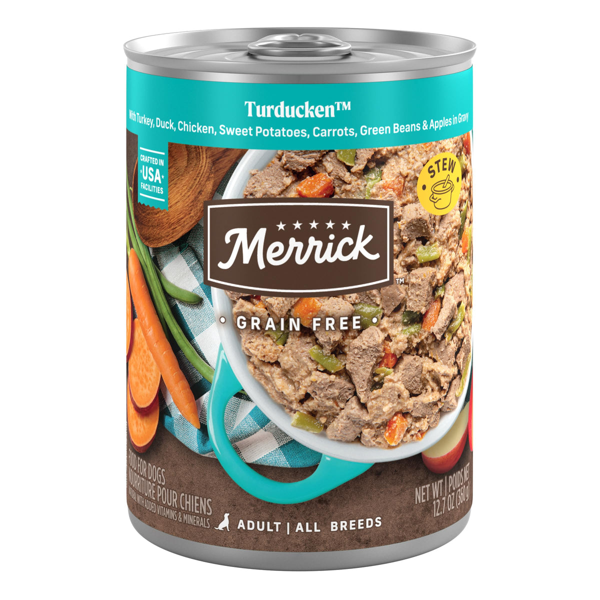 Merrick Turducken - conserve poulet et dinde, repas humide riche en protéines.