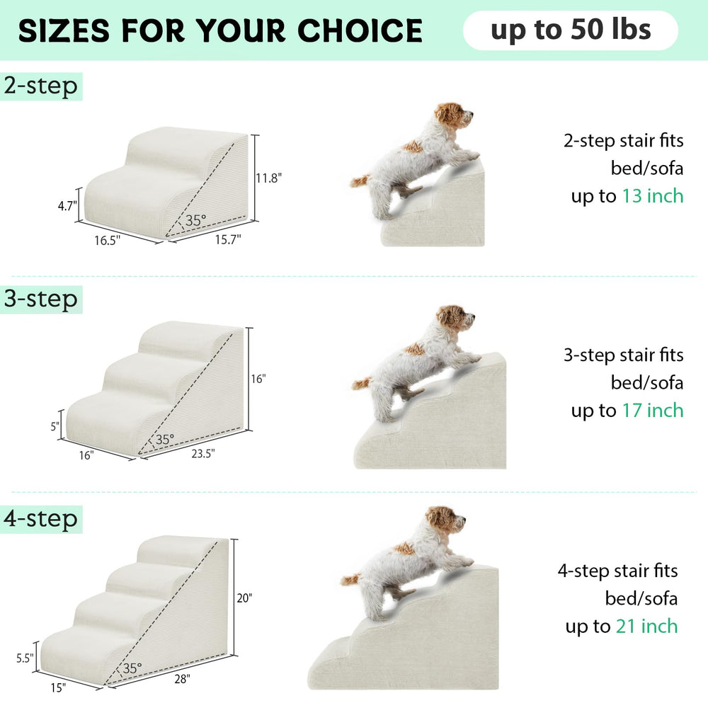 Mesa Lemon escalier chien 3 etapes: accès sécurisé au canapé pour chats et chiens.