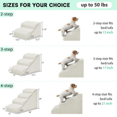 Mesa Lemon escalier chien 3 etapes: accès sécurisé au canapé pour chats et chiens.