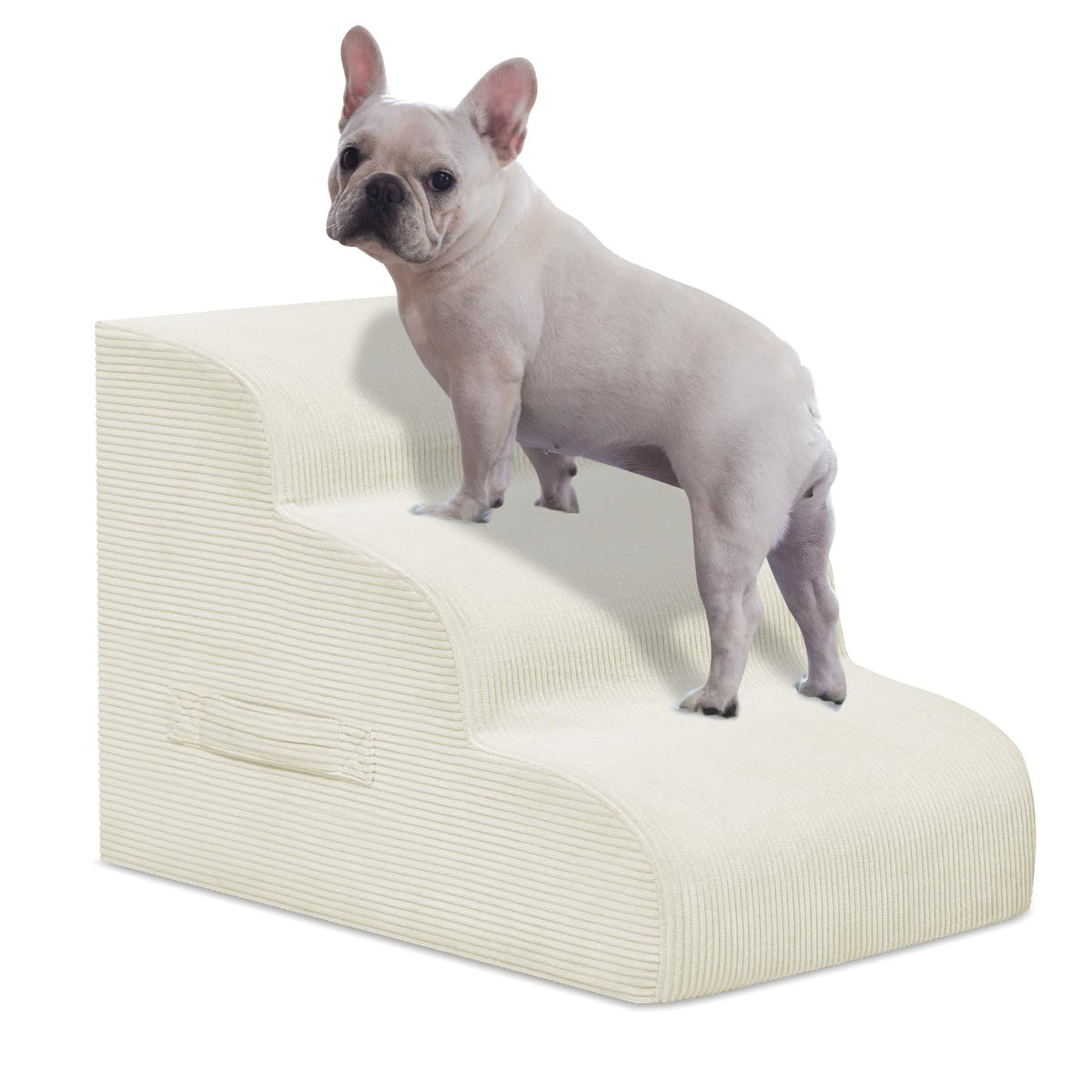 Mesa Lemon escalier-chien-petit-3-etapes-beige offre une montée sûre.