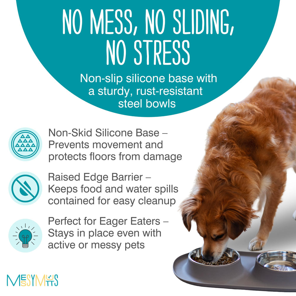Messy Mutts base silicone antiderapante – stabilité anti-éclaboussures pendant le repas.