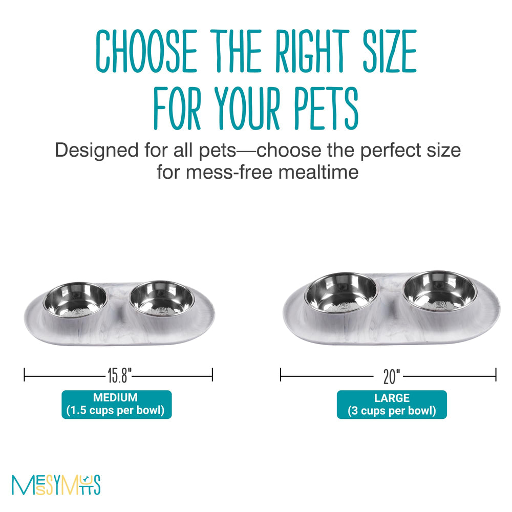 Messy Mutts base silicone antidérapante, réduit les dégâts sur le sol.