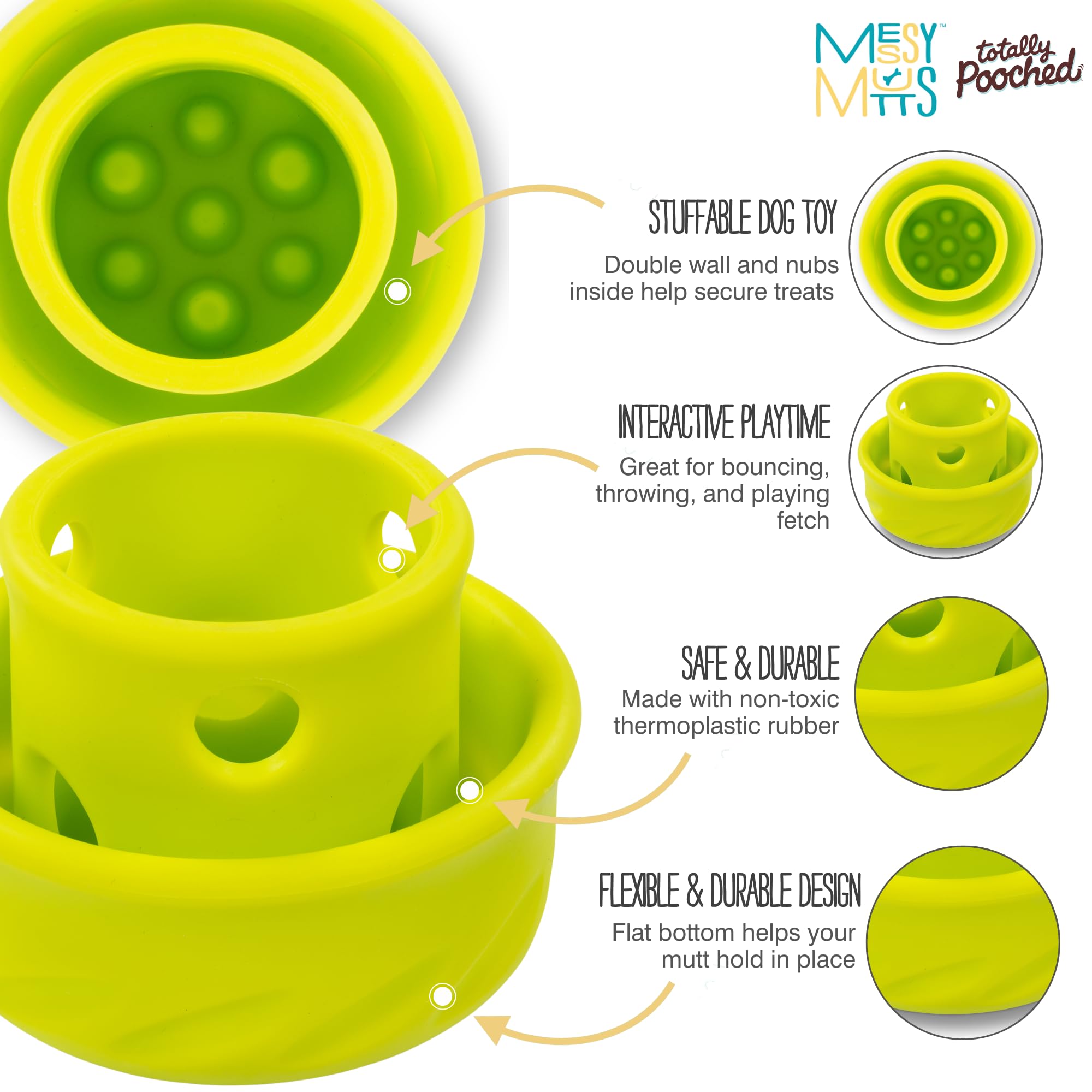 Messy Mutts Puzzle Champignon fond plat anti-fuite pour remplissages propres