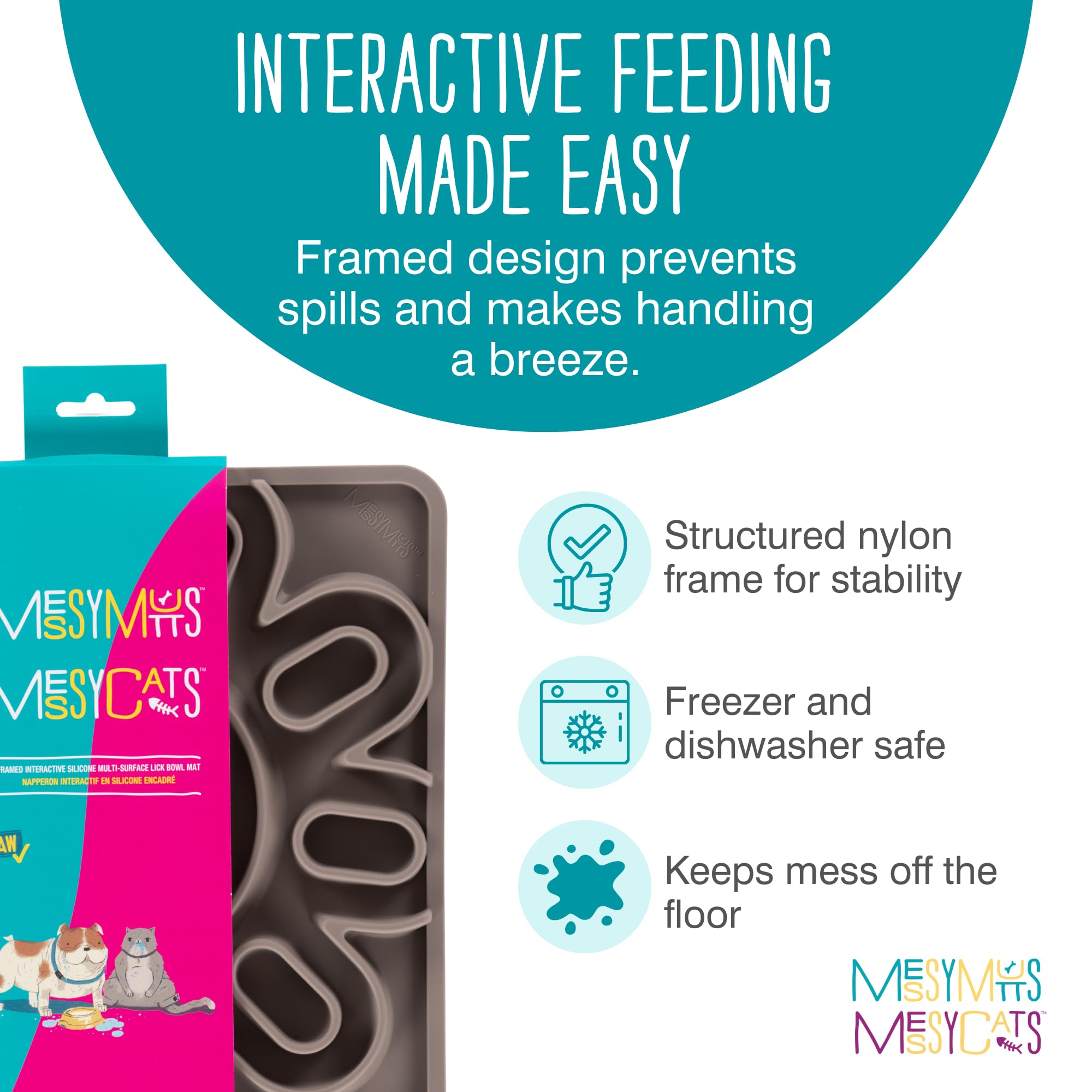 Tapis Messy Mutts ralentisseur d’alimentation pour une dégustation plus calme.
