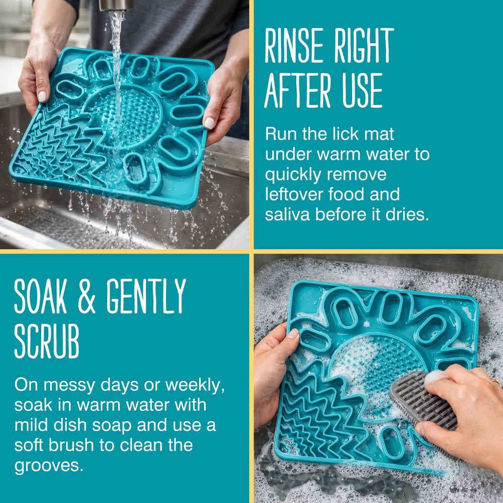 Tapis Messy Mutts sans BPA et lavable au lave-vaisselle.