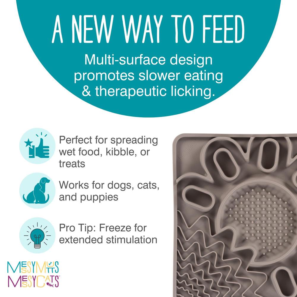 Tapis lécage Messy Mutts en silicone anti-ennui pour animal réactif.