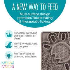 Tapis lécage Messy Mutts en silicone anti-ennui pour animal réactif.