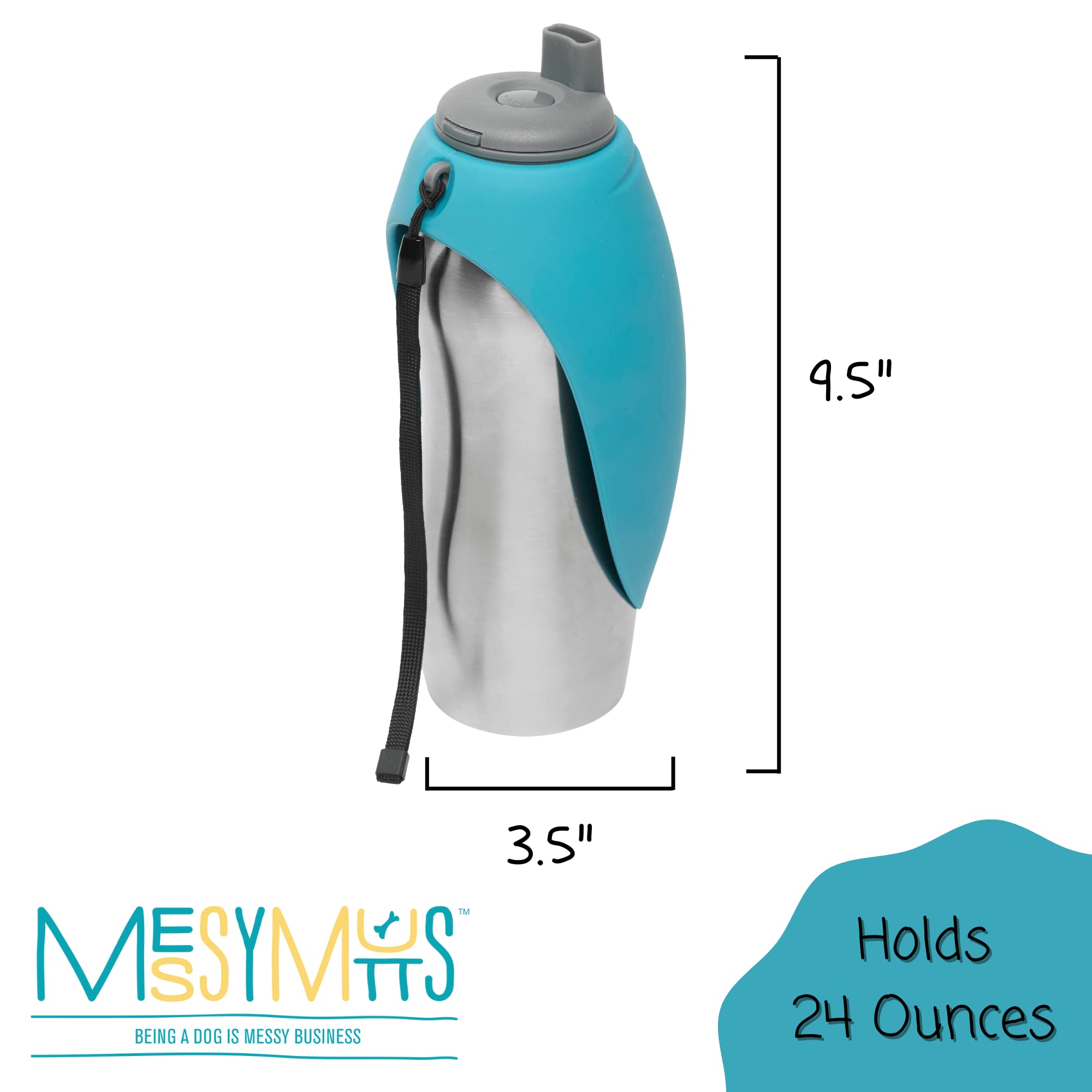Messy Mutts bol silicone pliable se déployant, bouton de libération rapide pour service d'eau.