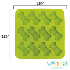 Messy Mutts – plateau silicone 9x9 bleu et vert, idéal pour préparer des friandises.