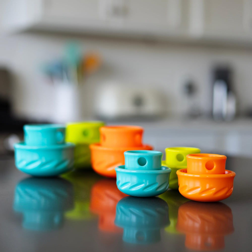 Messy Mutts Puzzle-n-Play Champignon Teal, nettoyage facile après les sessions ludiques et nutritives