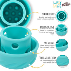 Messy Mutts Puzzle-n-Play Champignon Teal, image ouverte montrant le remplissage