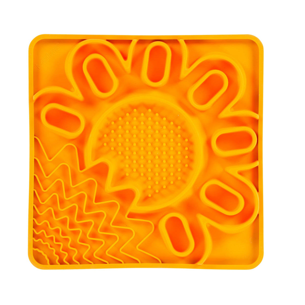 Messy Mutts Tapis Lick silicone encadré orange – stimule l attention lors des repas.