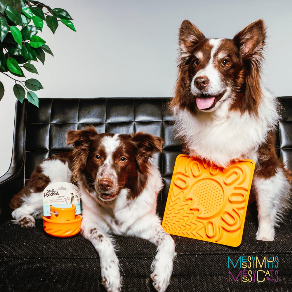 Messy Mutts Tapis Lick silicone lavage orange – lavable au lave vaisselle ou a la main.