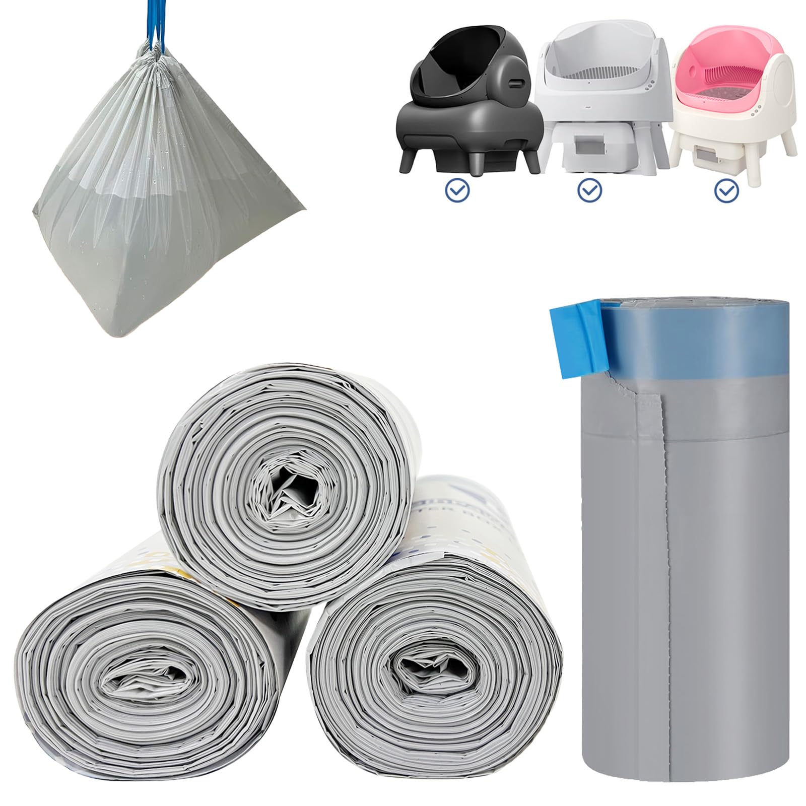 Les sacs Mestrol litière 27x13, 3 mils, durables pour litière auto-nettoyante.