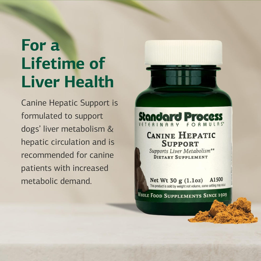 Standard Process metabolisme hepatique chien, poudre prête à être intégrée au repas.