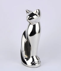 METLYN urne chat argent multicolore avec finition enamel, hommage coloré et élégant.