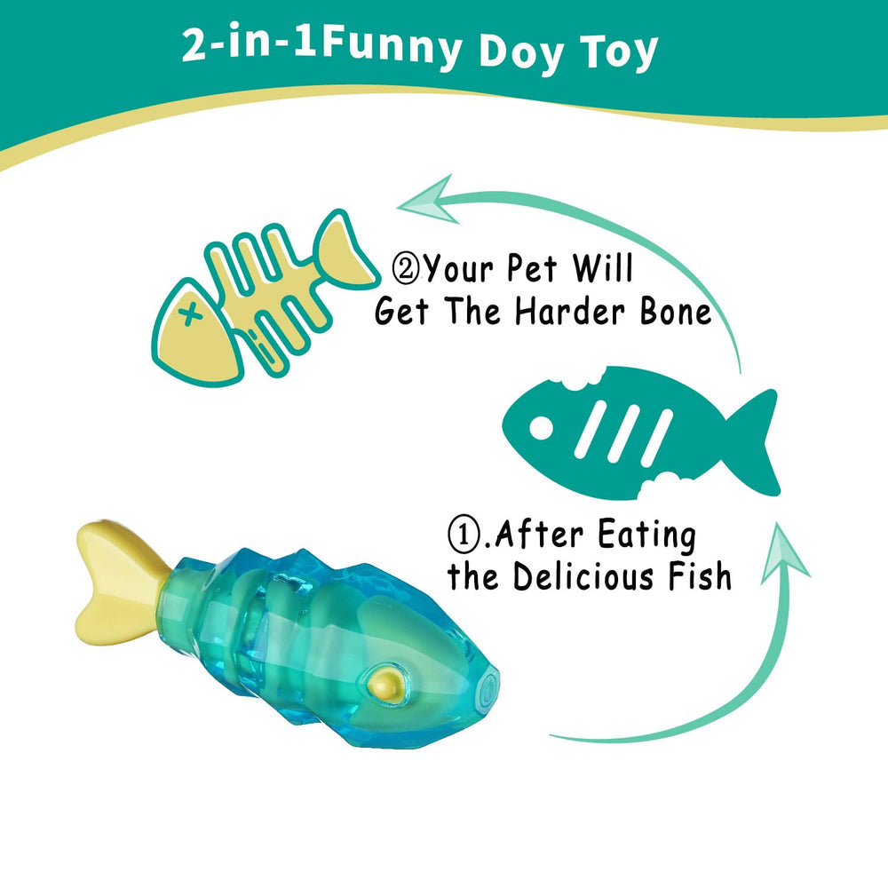 MewaJump jouet-chew solide poisson, idéal pour le jeu et la mastication.