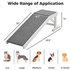 MEWANG rampe chien lit bois naturel et surface lisse sans arêtes
