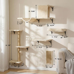 MEWANG système mural grimpe modulaire pour chat actif