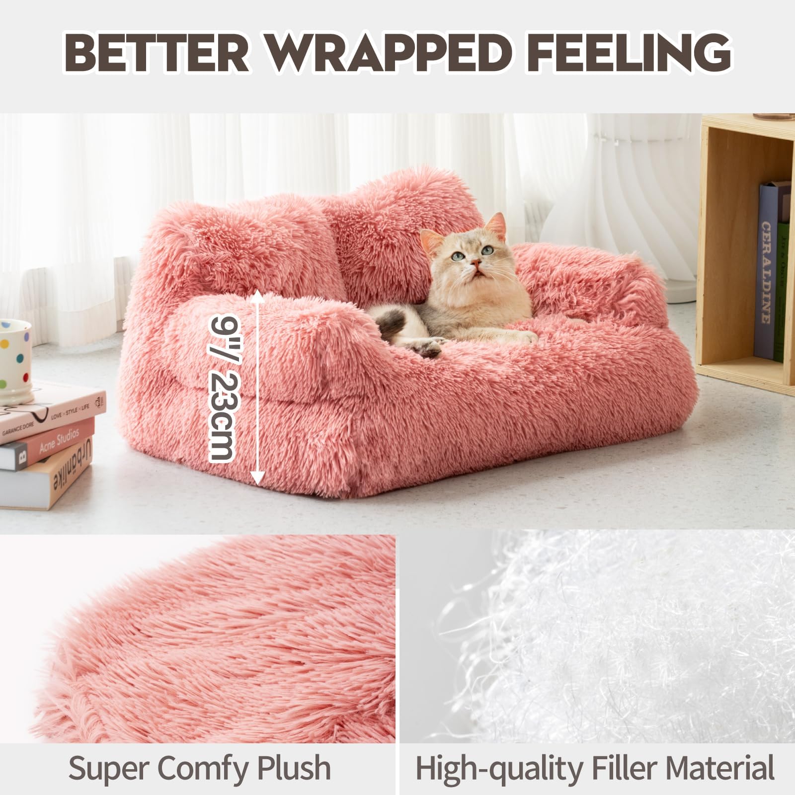 Mewoo canape-rose-entretien-couture-amovible, nettoyage simplifie.