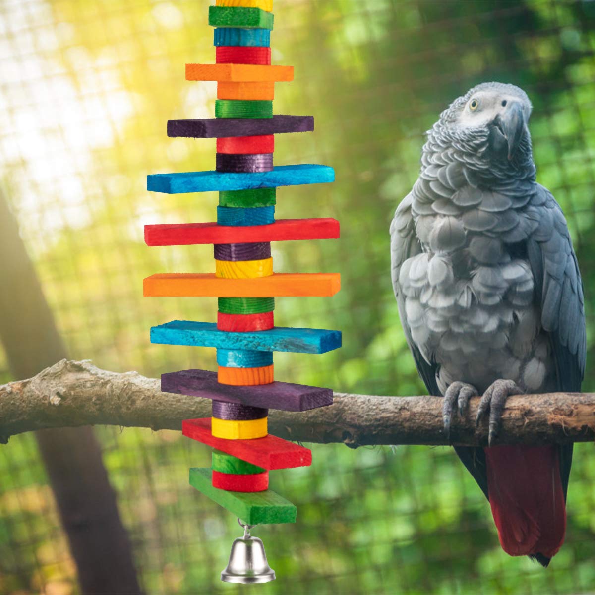 MEWTOGO bois naturel sans danger pour petits oiseaux, activité de mâchage sécurisée.