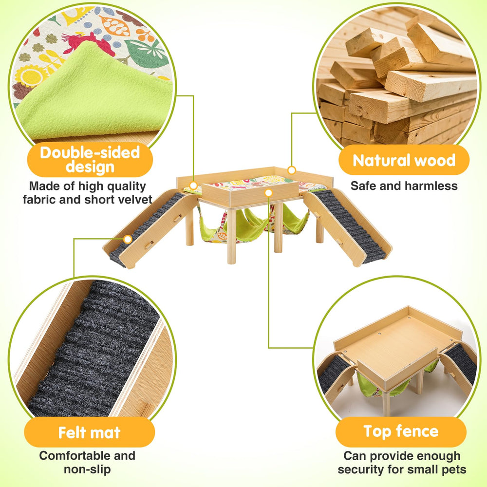 MEWTOGO cachette en bois avec escaliers pour cochon d'Inde et accessibilité