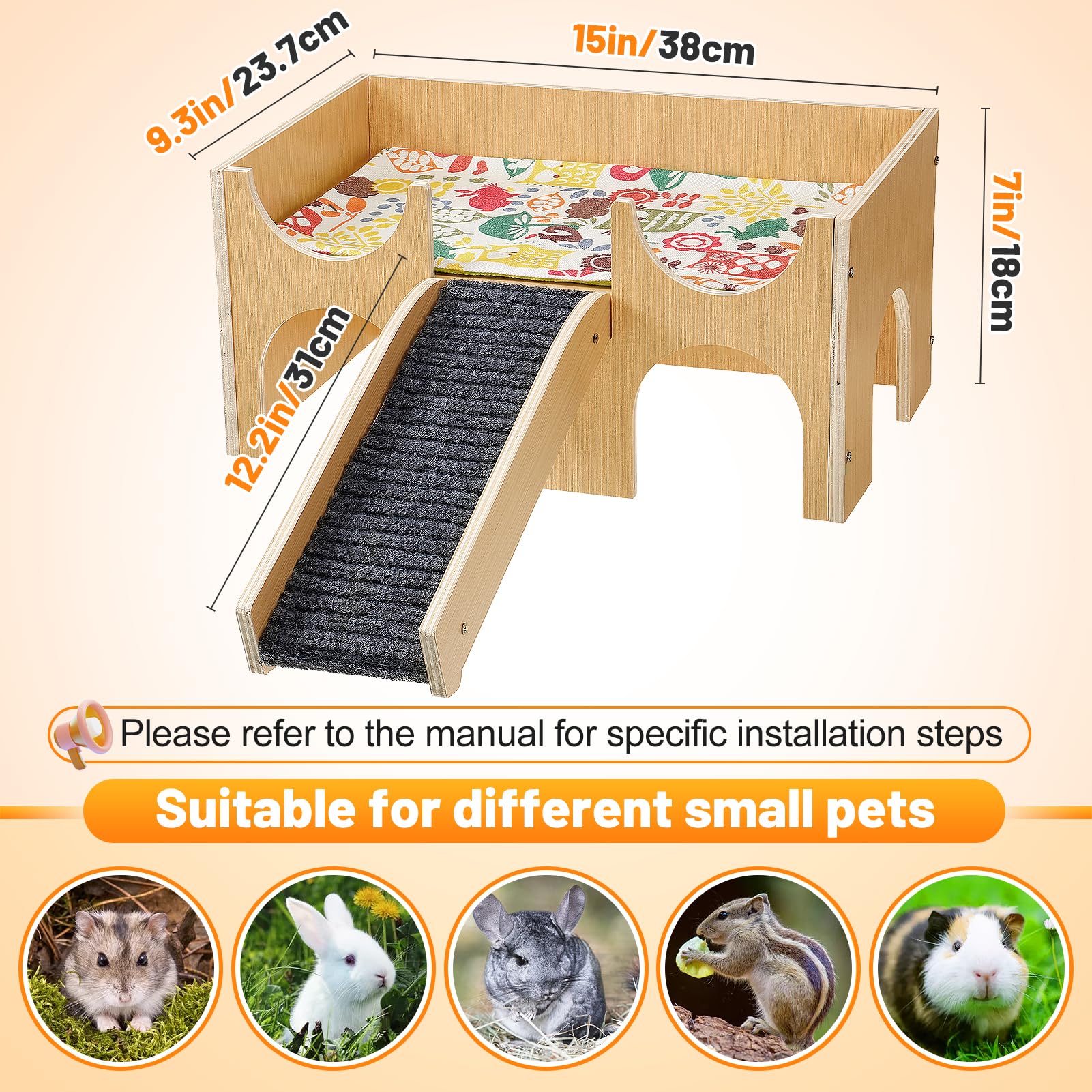 MEWTOGO châ­teau cobaye idéal comme cadeau pour animaux et familles.