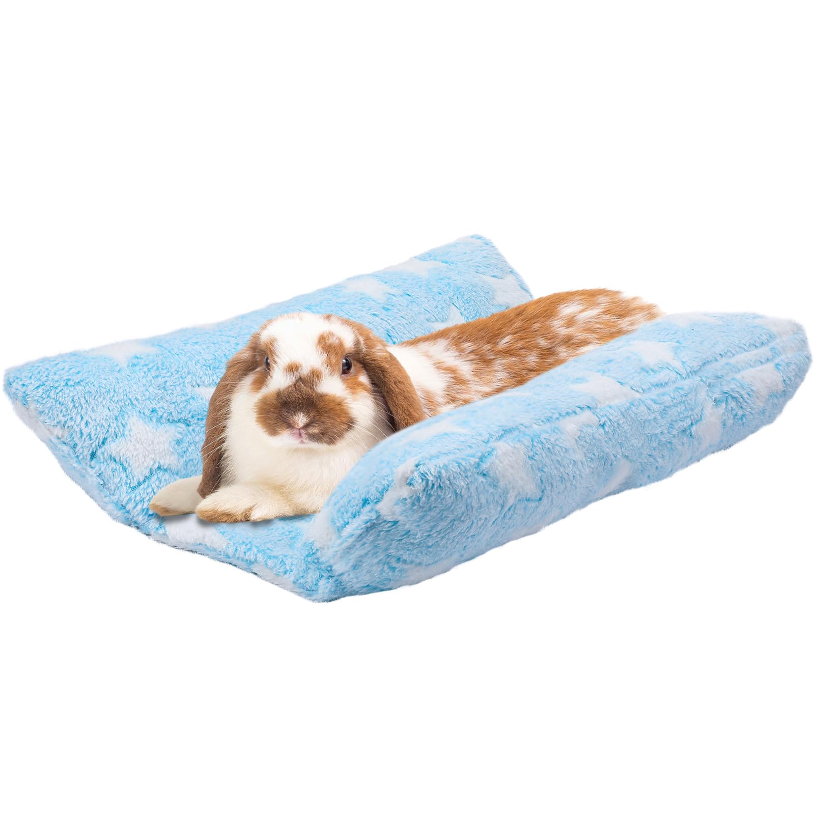 MEWTOGO coussinet doux lapin bleu étoiles, repos confortable et peau protégée.