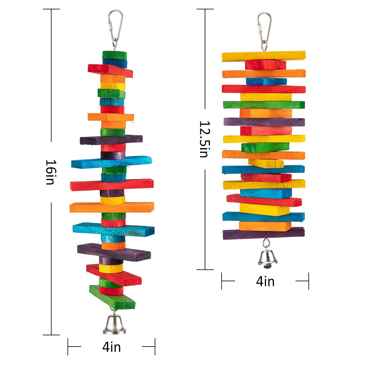 MEWTOGO ensemble jouets bois colorés conures et perruches, activité motivante.