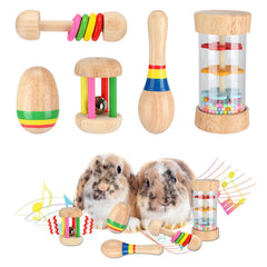 Jouets MEWTOGO pour lapin en bois, ensemble coloré et sûr pour le jeu.