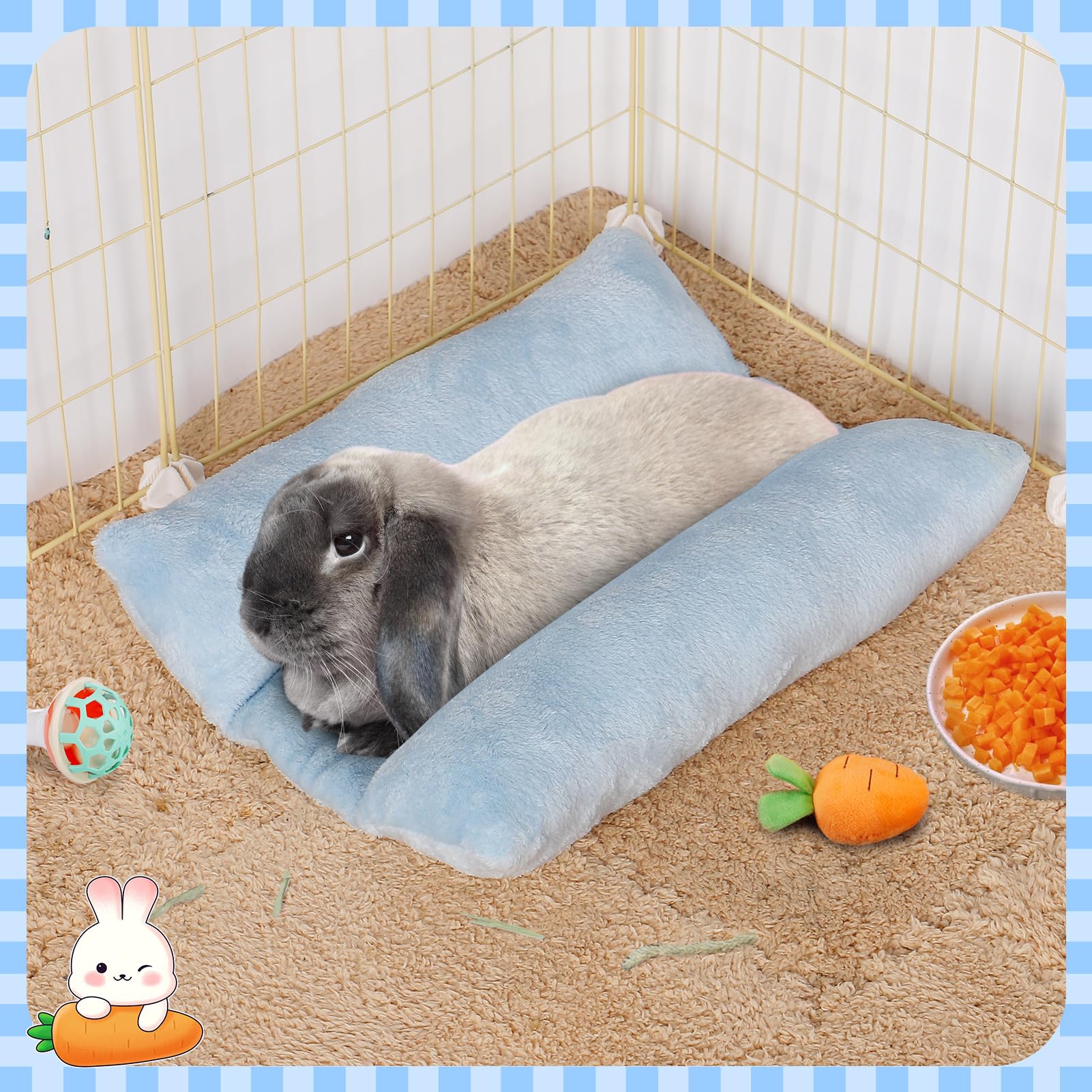MEWTOGO lit lapin design concave, soutien des articulations lors du repos