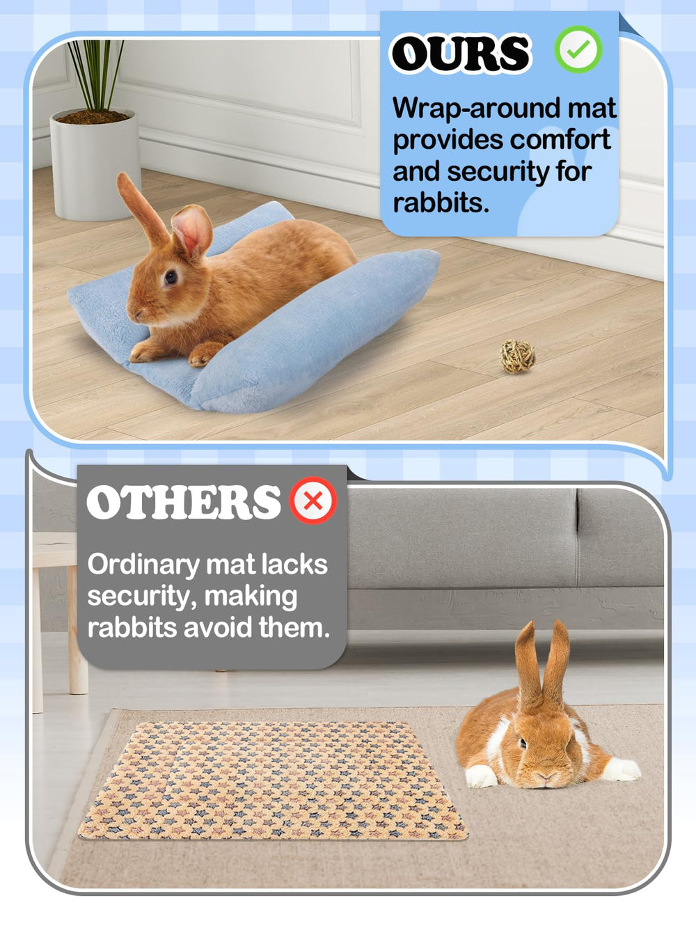 MEWTOGO lit lapin rembourrage coton doux pour la peau