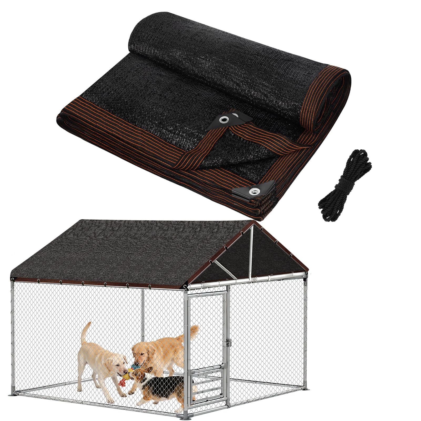 MEWTOGO ombrage maillage sur cabane chien pour garder l'extérieur frais