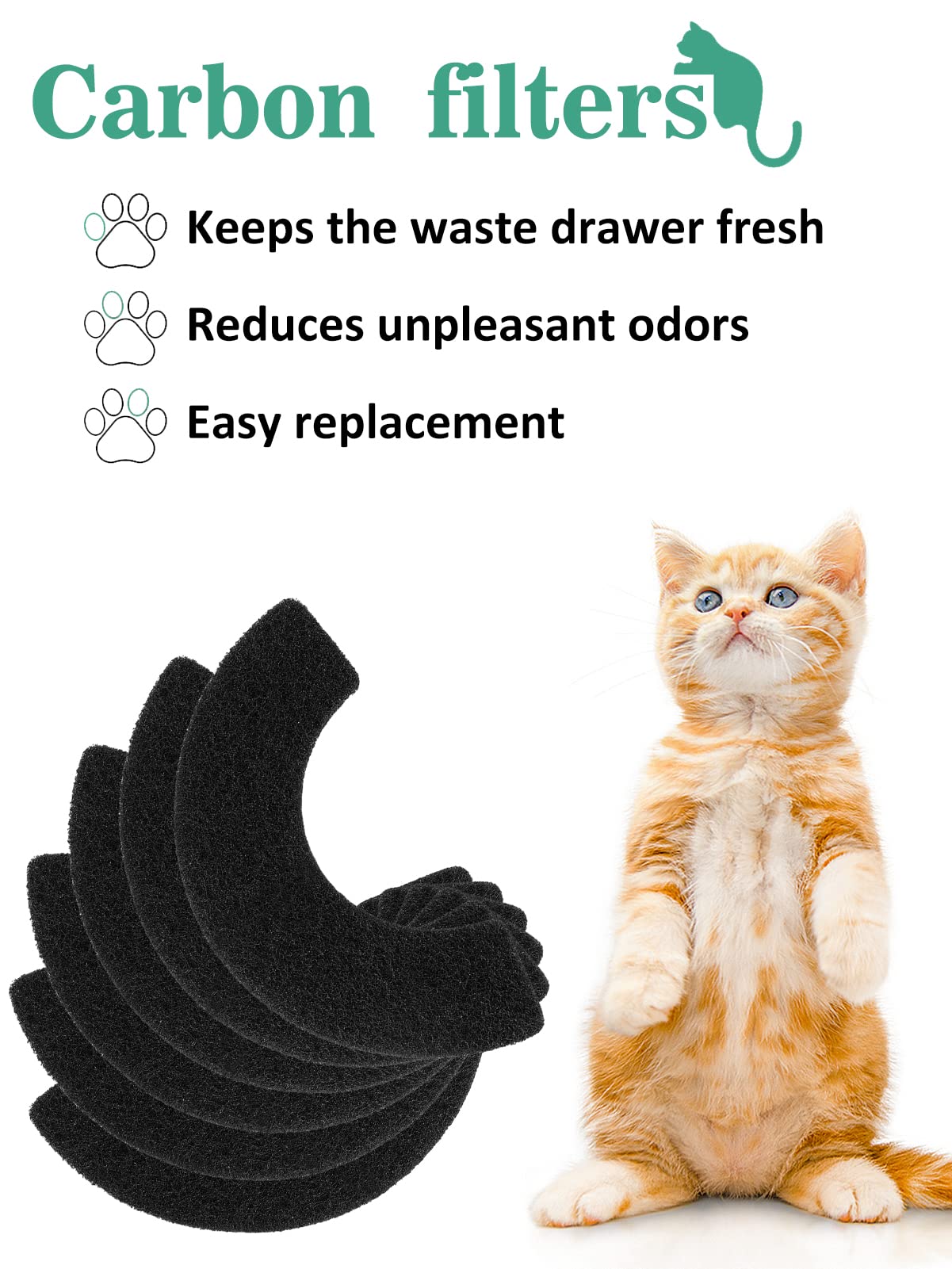MEWTOGO filtre charbon litière robot modele-4, réduction des nuisances olfactives.