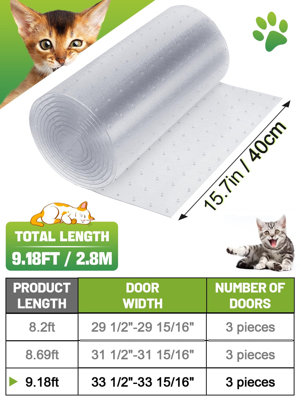 Protège-tapis MEWTOGO résiste à l’usure des griffes.