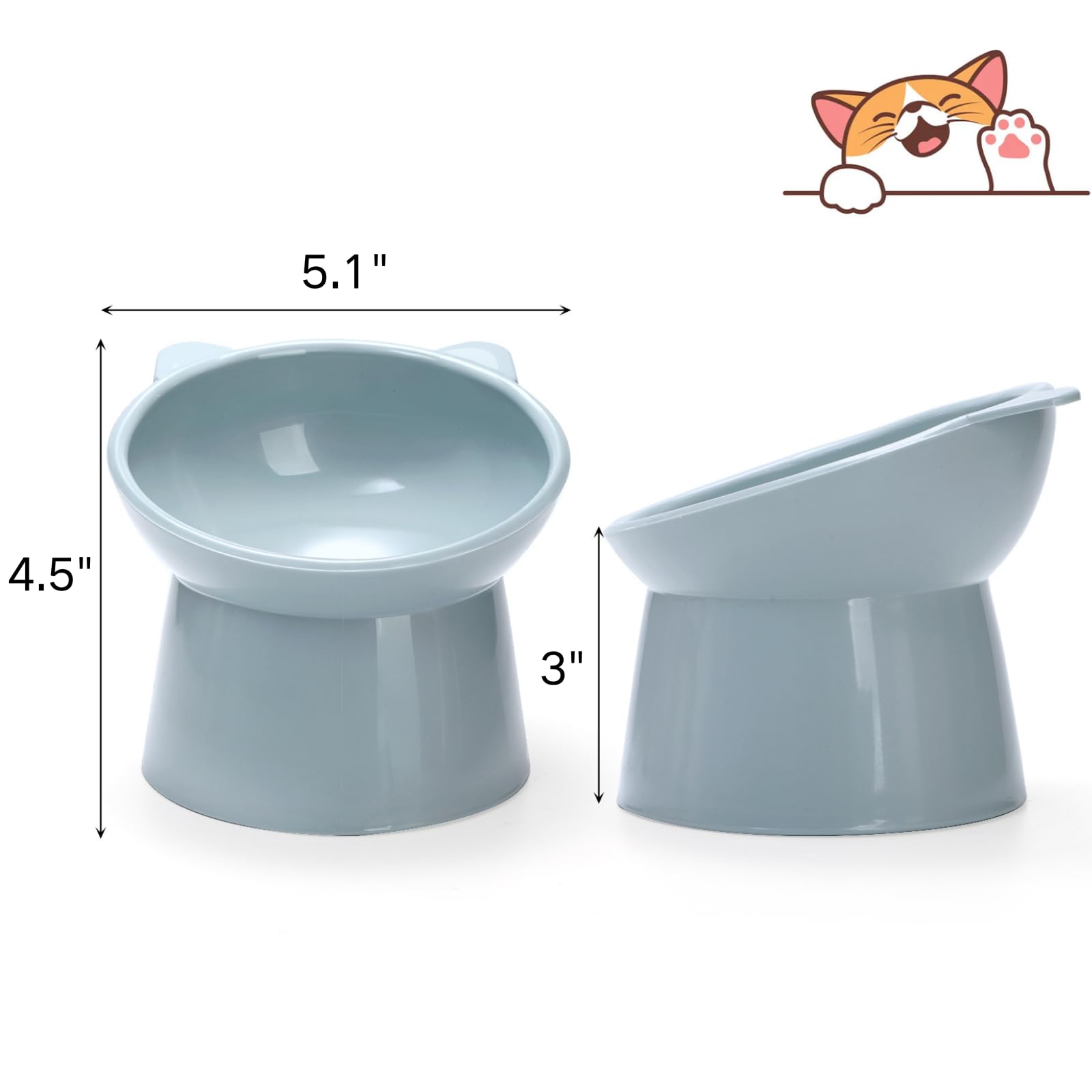 Mezchi bol élevé bleu pour chat, posture améliorée