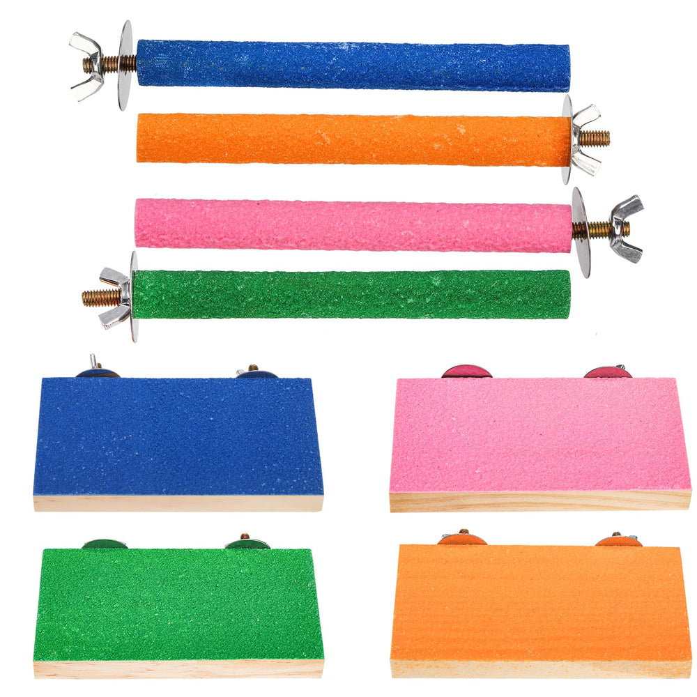 Mezchi perchoir bois bleu — accessoire coloré pour cage d'oiseaux.