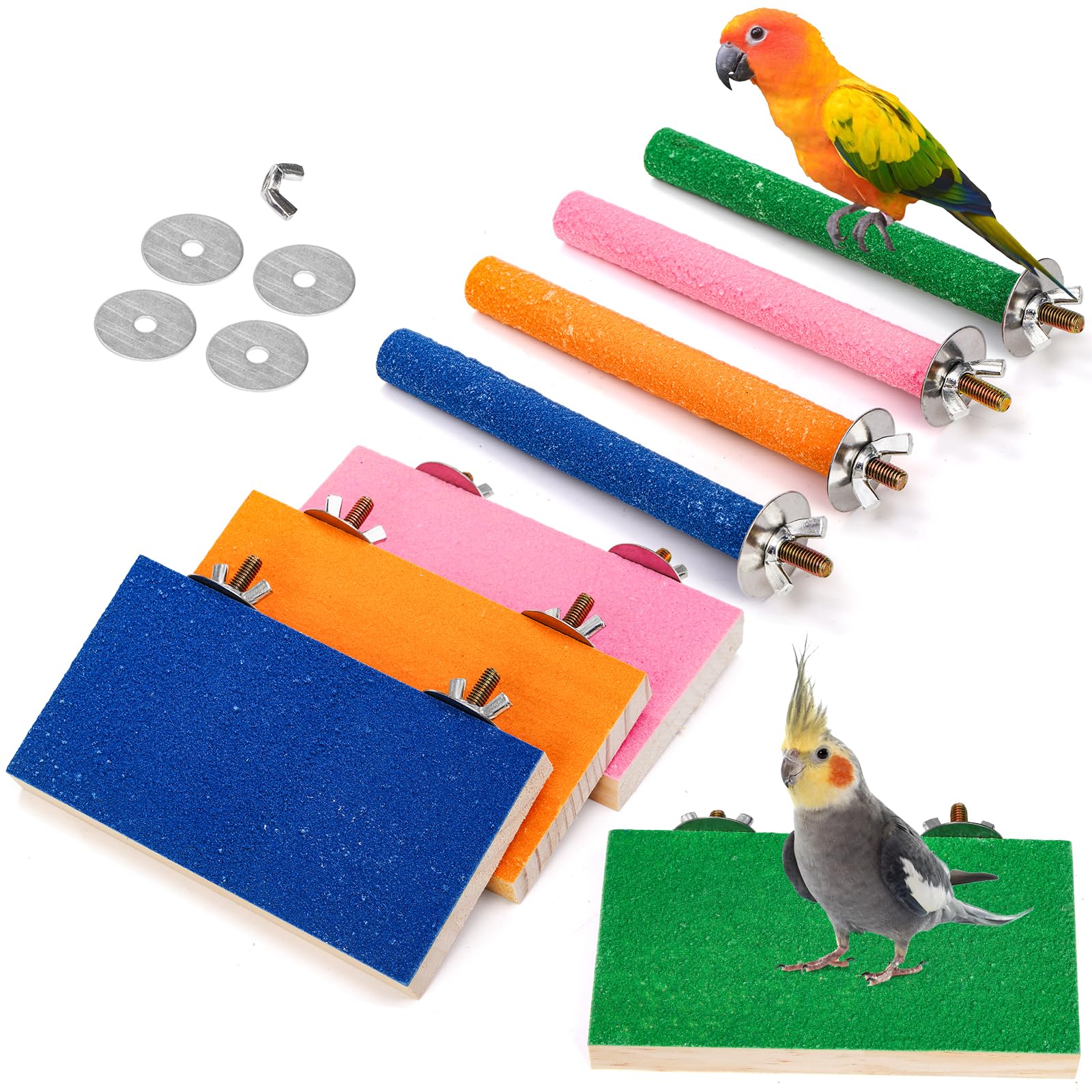 Mezchi perchoir bois vert — stimule l'agilité des oiseaux tout en décorant la cage.