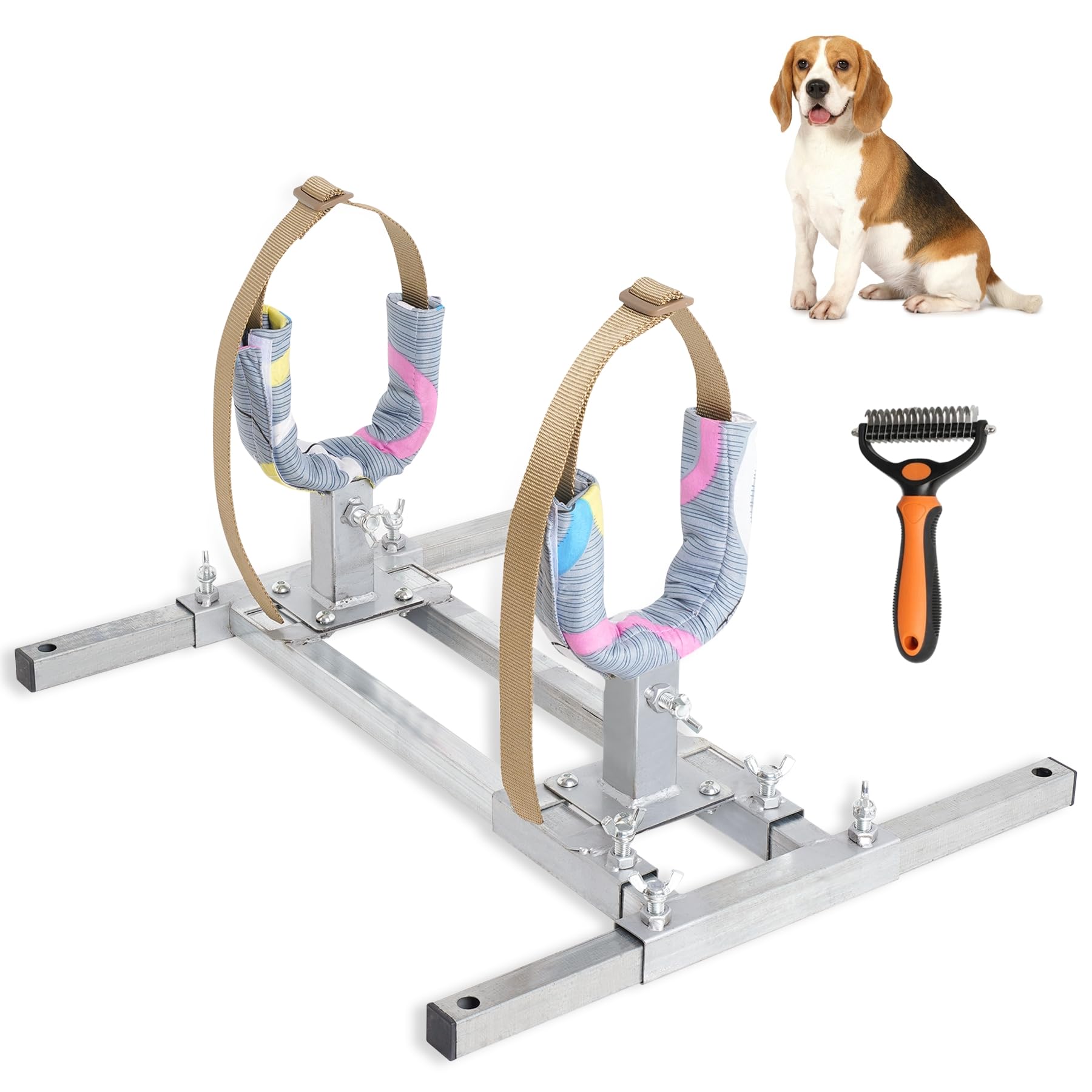 Mezurun: support d'élevage ajustable pour chiens, pratique et sûr pour les séances.