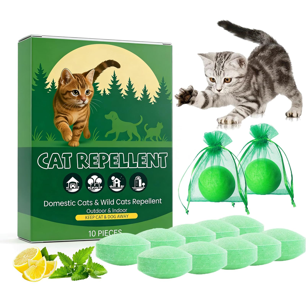 Balles répulsives Mgviiiva: usage intérieur et extérieur pour éloigner les chats.