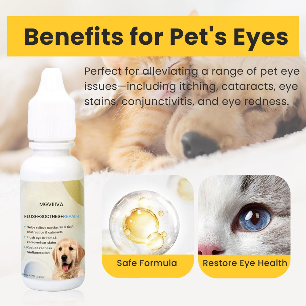 Mgviiiva gouttes yeux chat, pipette pour application facile.