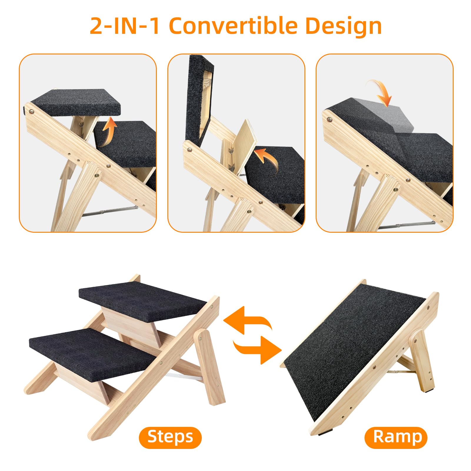MHL.CXG escalier en bois pour chien, robuste et stable.