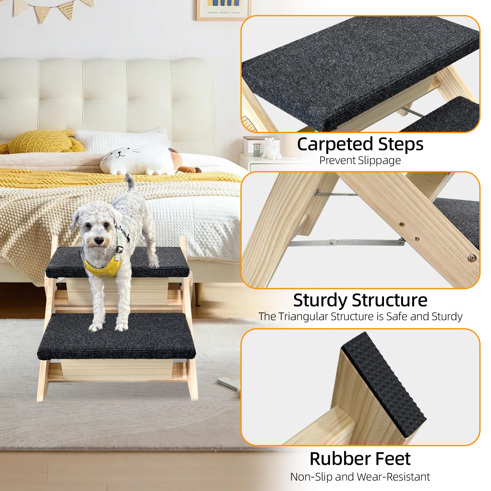 MHL.CXG rangement pliable pour escalier chien, solution compacte.
