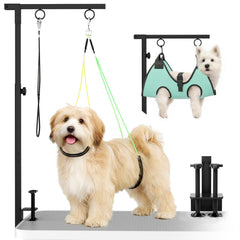 MHACVVO table de toilettage chien avec bras reglable offre stabilité pour une coupe précise.