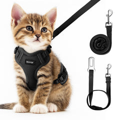 Harnais chat MHHYQF anti-évasion avec quatre boucles pour promenades sécurisées.
