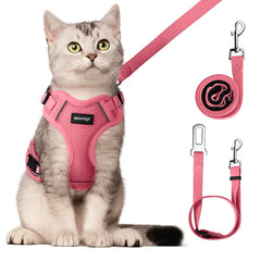 Harnais MHHYQF pour chat, vue de face, confort respirant pour promenades.