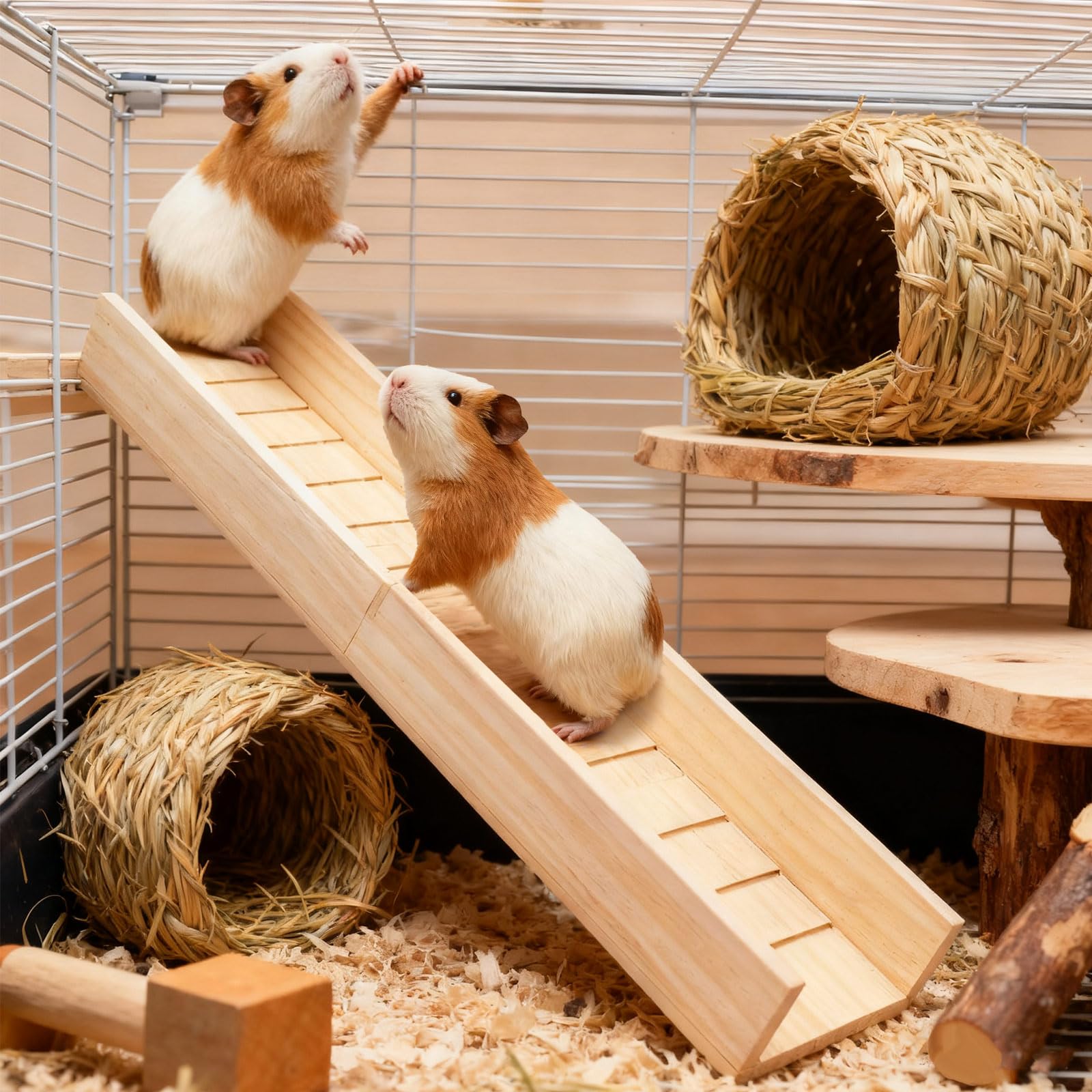MHLLGN rampe bois pour écureuil : encourage mouvement et enrichment.