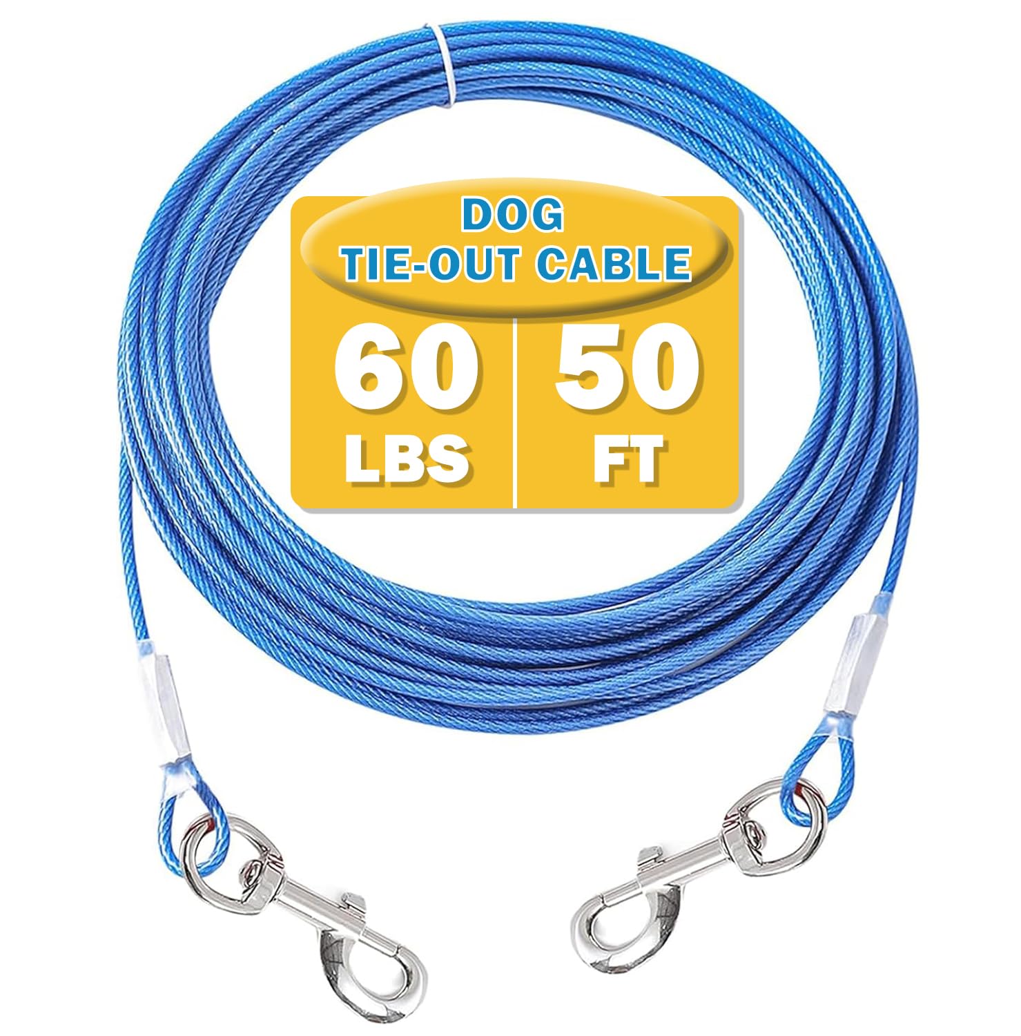 Mi Metty câble-attache-chien 50ft bleu, sécurité extérieure améliorée.
