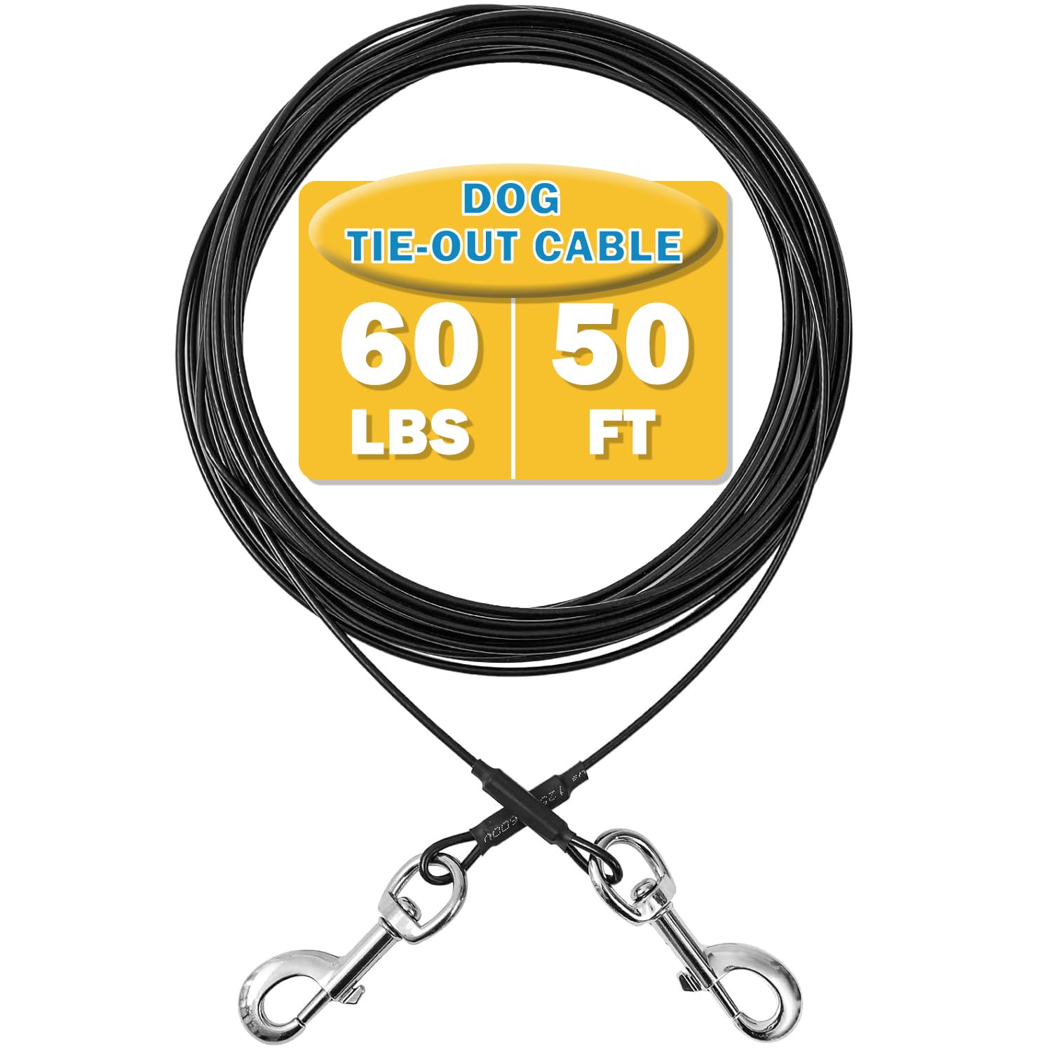 Mi Metty câble d attache extérieur 50 pieds pour chien, liberté en plein air.