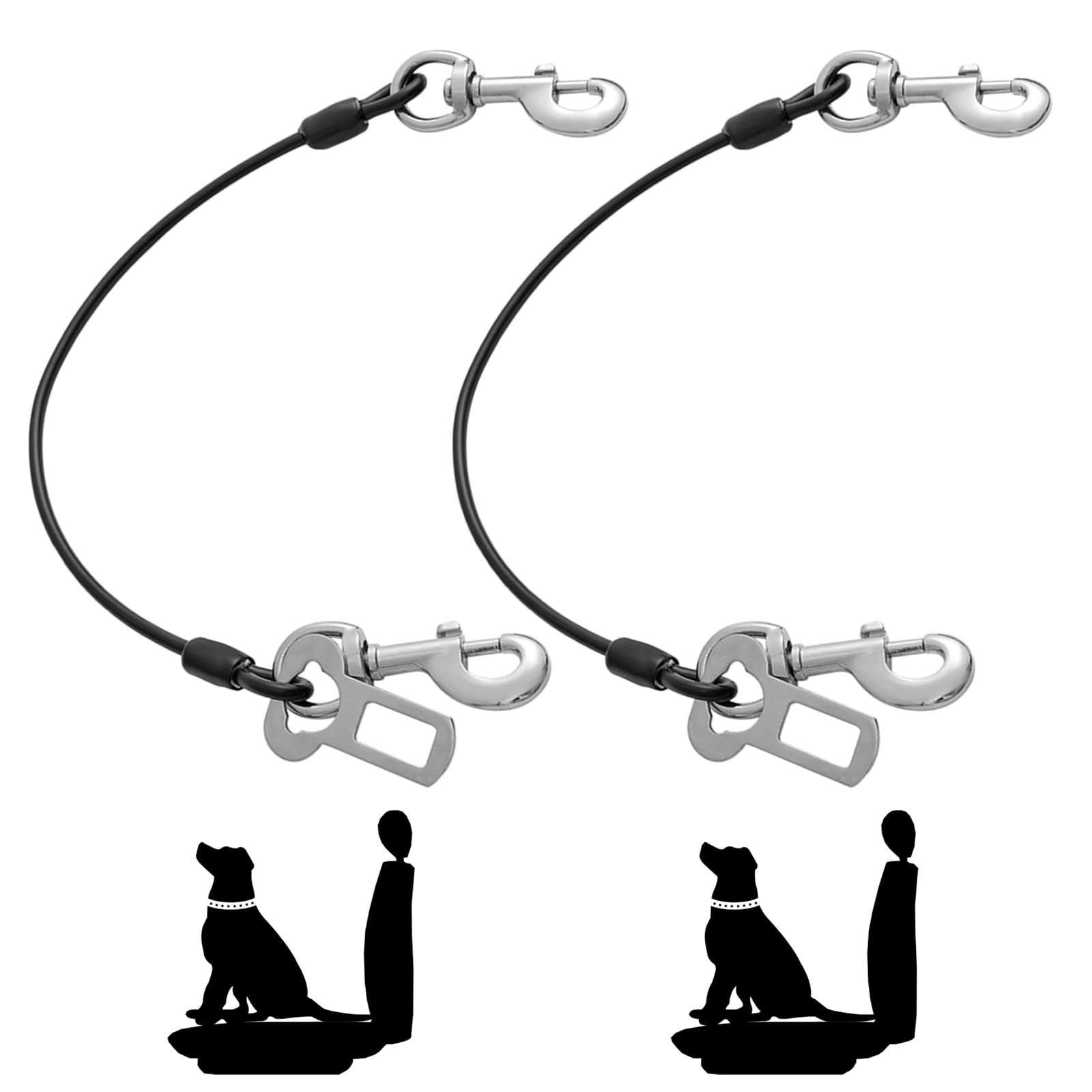 Mi Metty: ceinture-chien voiture en 2 pièces, sécurité lors des trajets.